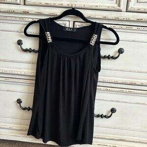 Black sleeveless top
